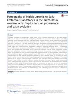Petrography of Middle Jurassic to Early