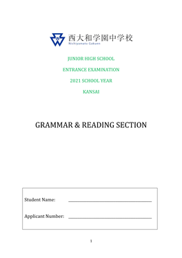 Grammar & Reading Section