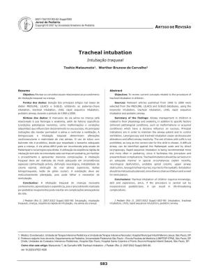 Tracheal Intubation Intubação Traqueal