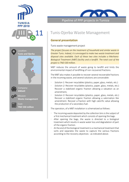 11 Tunis-Djerba Waste Management General Presentation Tunis Waste Management Project