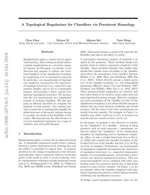 A Topological Regularizer for Classifiers Via Persistent Homology