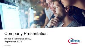 Company Presentation Infineon Technologies AG September 2021