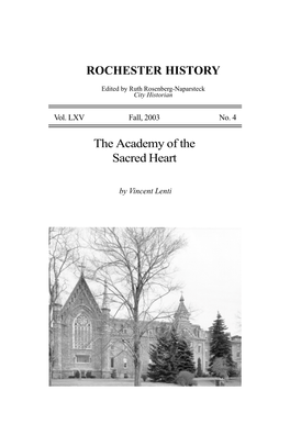 ROCHESTER HISTORY the Academy of the Sacred Heart