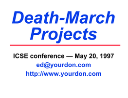 Death March by Ed Yourdon