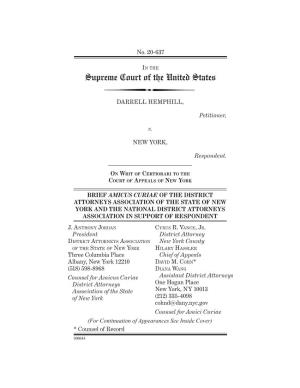 Brief Amicus Curiae of the District Attorneys Association of the State of New York and the National District Attorneys Association in Support of Respondent