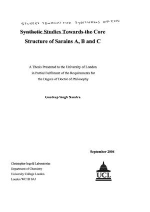 Studies Towards the Synthesis of the Core Structure of Sarains A, B, and C