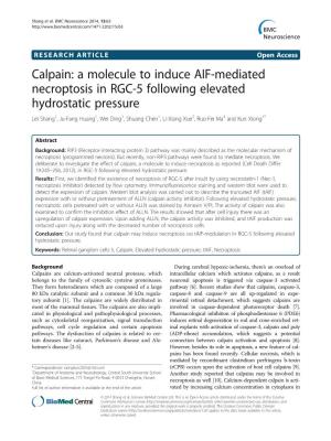 Calpain: a Molecule to Induce AIF-Mediated Necroptosis in RGC-5