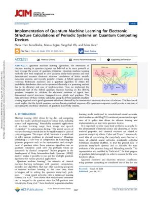 Implementation of Quantum Machine Learning for Electronic Structure