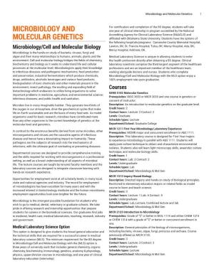 Microbiology and Molecular Genetics 1