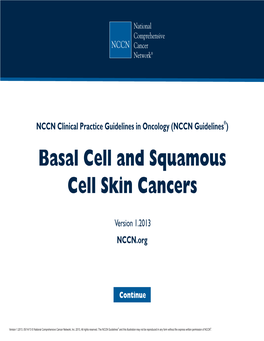 NCCN Guidelines Index Basal and Squamous Cell TOC Discussion