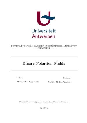Binary Polariton Fluids