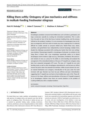 Ontogeny of Jaw Mechanics and Stiffness in Mollusk‐Feeding
