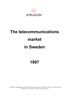 The Telecommunications Market in Sweden 1997