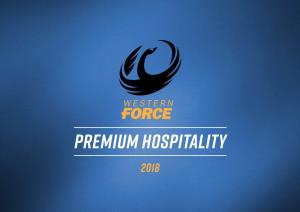 Premium Hospitality 2018 a Message from the Chairman with Every Great Set Back Comes Even Greater Opportunity