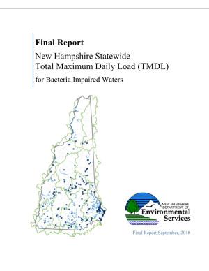 Final Report New Hampshire Statewide Total Maximum Daily Load (TMDL)