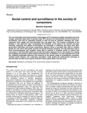 Social Control and Surveillance in the Society of Consumers