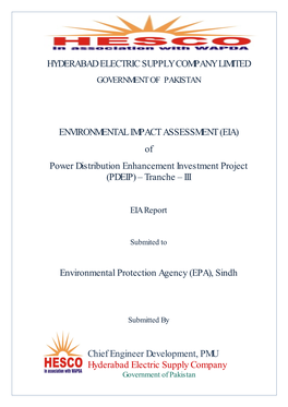 EIA) of Power Distribution Enhancement Investment Project (PDEIP) – Tranche – III