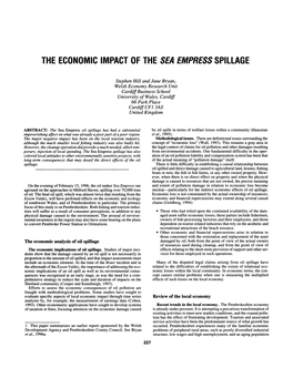 The Economic Impact of the Sea Empress Spillage