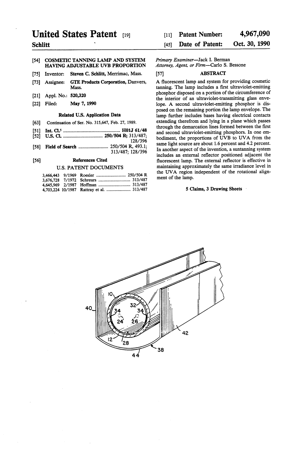 United States Patent (19) 11 Patent Number: 4,967,090 Schlitt V 45 Date of Patent: Oct