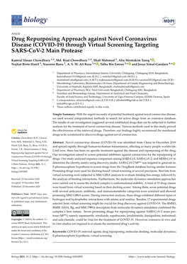 (COVID-19) Through Virtual Screening Targeting SARS-Cov-2 Main Protease
