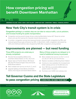 How Congestion Pricing Will Benefit Downtown Manhattan