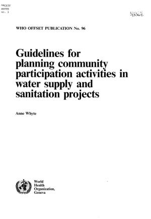 Guidelines for Planning Community Participation Activities in Water Supply and Sanitation Projects
