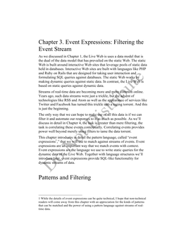 Chapter 3. Event Expressions: Filtering the Event Stream