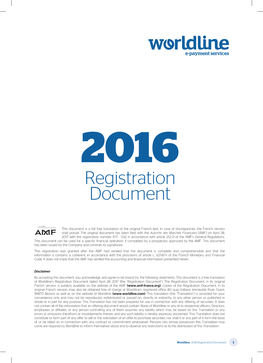Worldline 2016 Registration Document