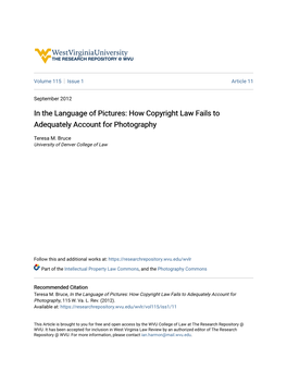 How Copyright Law Fails to Adequately Account for Photography