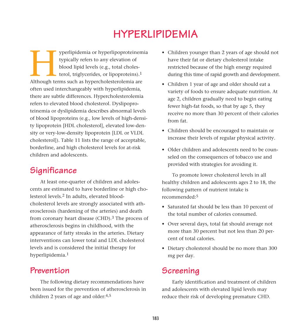 Hyperlipidemia