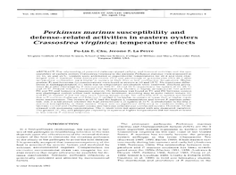 Perkinsus Marinus Susceptibility and Defense-Related Activities in Eastern Oysters Crassostrea Virginica: Temperature Effects