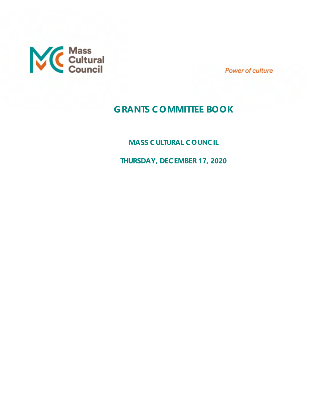 Grants Committee Book