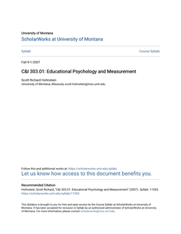 Educational Psychology and Measurement