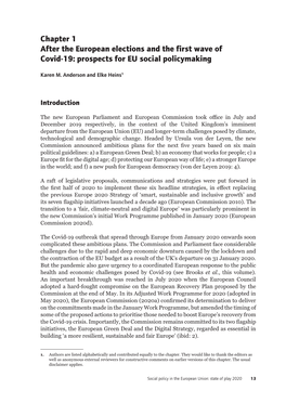 Chapter 1 After the European Elections and the First Wave of Covid‑19: Prospects for EU Social Policymaking