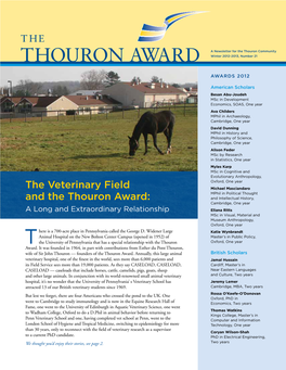 The Veterinary Field and the Thouron Award