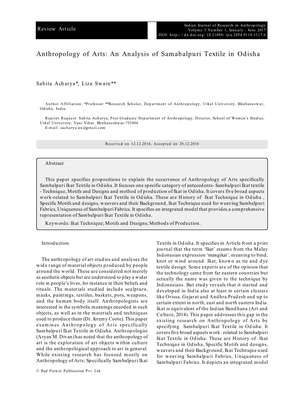 An Analysis of Samabalpuri Textile in Odisha