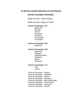 Download the Sands Index of Other Provinces