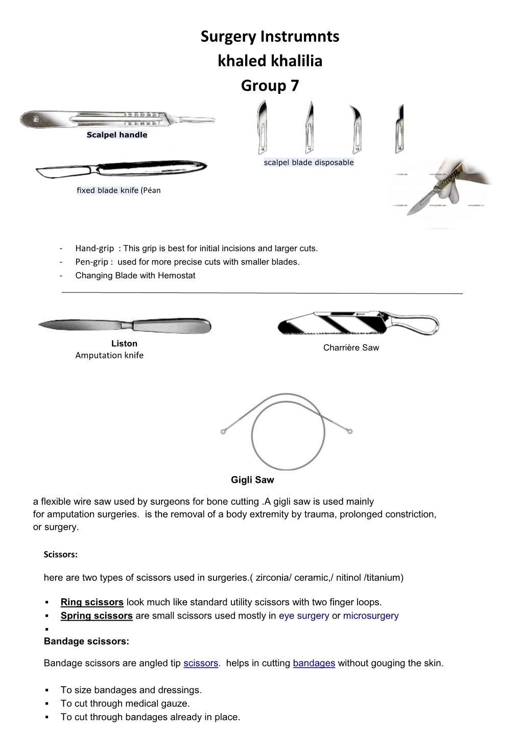Surgery Instrumnts Khaled Khalilia Group 7