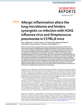 Allergic Inflammation Alters the Lung Microbiome and Hinders Synergistic