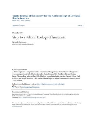Steps to a Political Ecology of Amazonia Steven L