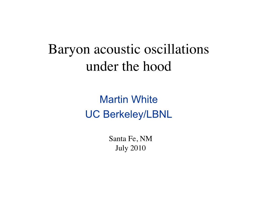 Baryon Acoustic Oscillations Under the Hood