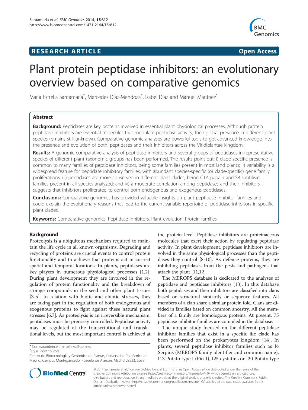Plant Protein Peptidase Inhibitors: an Evolutionary Overview Based On