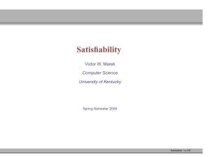 My Slides for a Course on Satisfiability