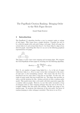 The Pagerank Citation Ranking: Bringing Order to the Web Paper Review