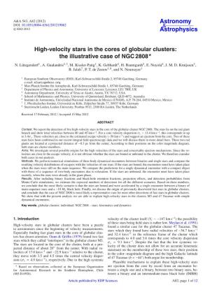 High-Velocity Stars in the Cores of Globular Clusters: the Illustrative Case of NGC 2808