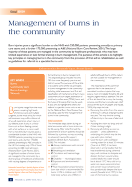 Management of Burns in the Community