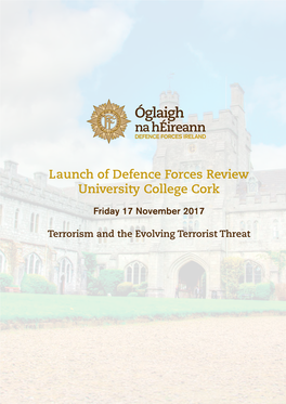 Launch of Defence Forces Review University College Cork