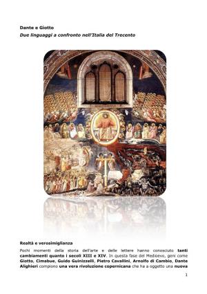 Dante E Giotto Due Linguaggi a Confronto Nell'italia Del Trecento