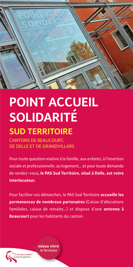 Point Accueil Solidarité Sud Territoire Cantons De Beaucourt, De Delle Et De Grandvillars