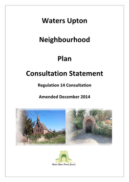 Waters Upton Neighbourhood Plan Consultation Statement